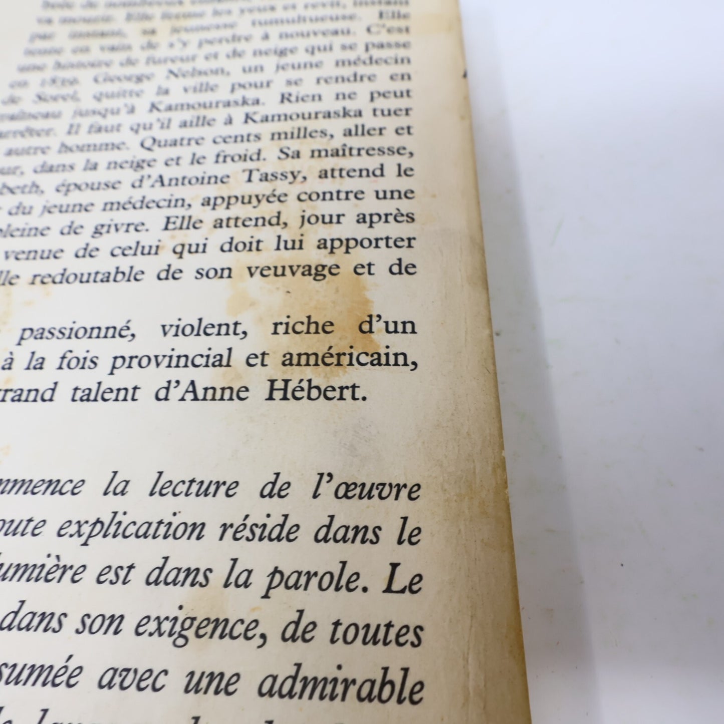 Anne Hébert Lot 2 Livres Kamouraska/Les Enfants du Sabbat Littérature Québécoise