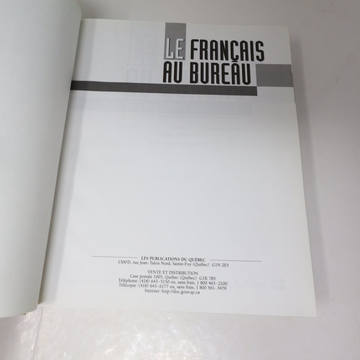 Le Français au Bureau Guilloton/Cajolot-Laganière 2000 5e Édition Québec Langue