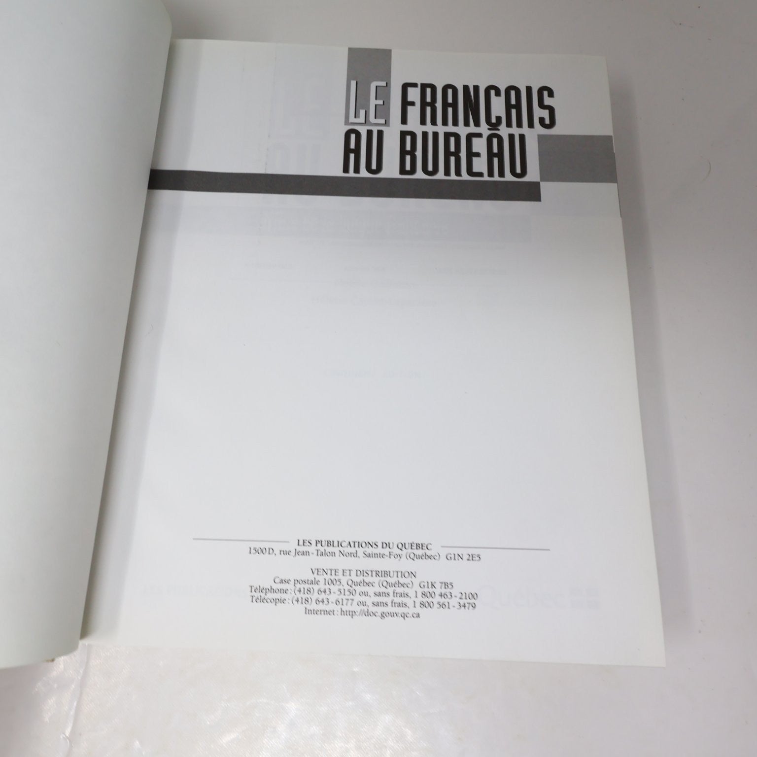 Le Français au Bureau Guilloton/Cajolot-Laganière 2000 5e Édition Québec Langue