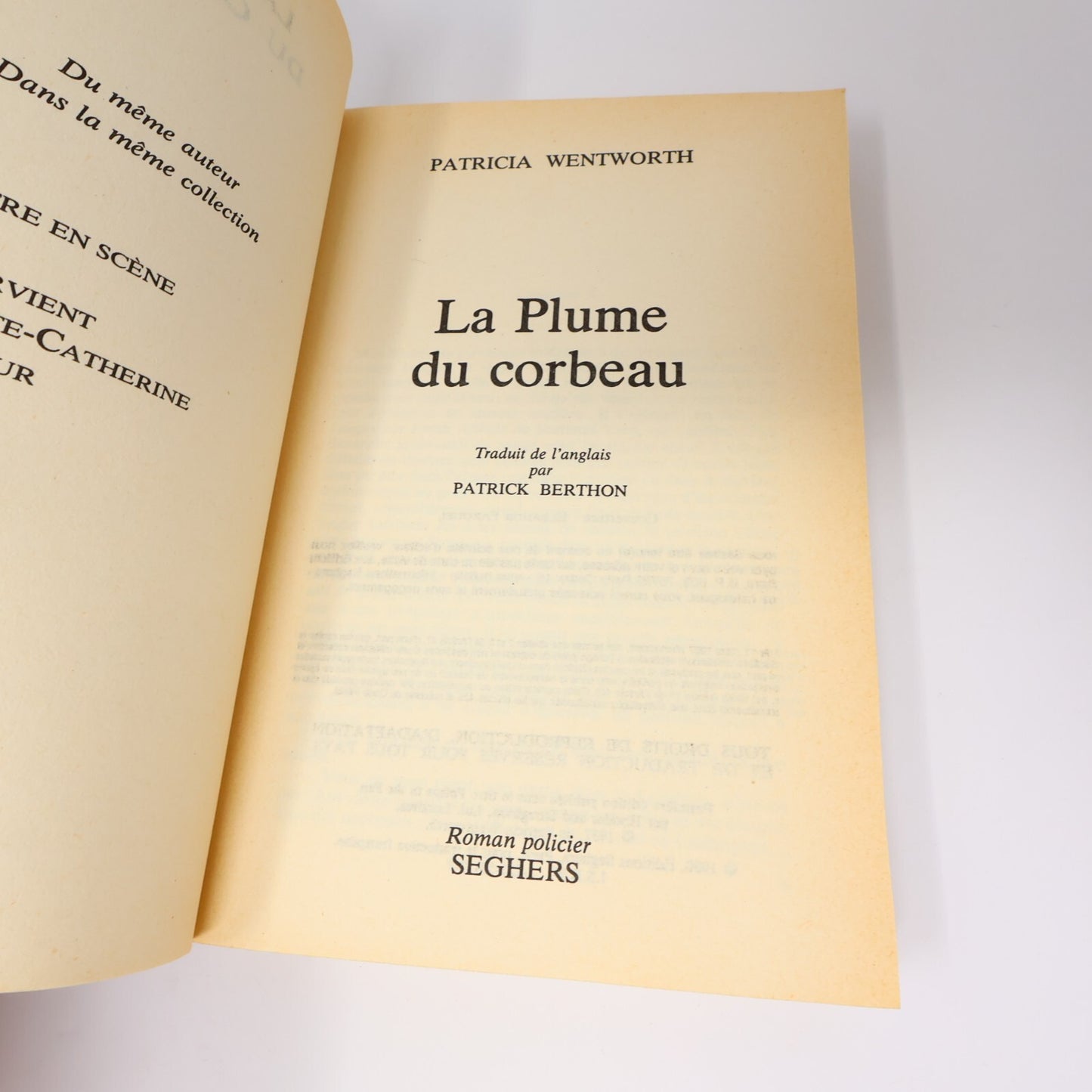 Patricia Wentworth Lot 3 Livres Miss Silver Plume du Corbeau Crime et Mystère PB