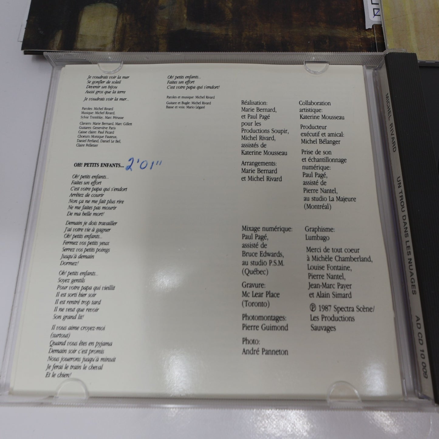 Michel Rivard Lot 4 CD Un Trou dans les Nuages/Le Goût de L'Eau/Roi de Rien