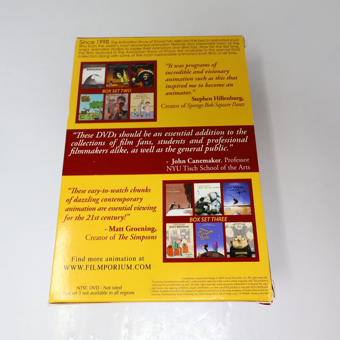 The Animation Show of Shows Box Set 1-2-3 DVD Filmporium 54 Animated Short Films