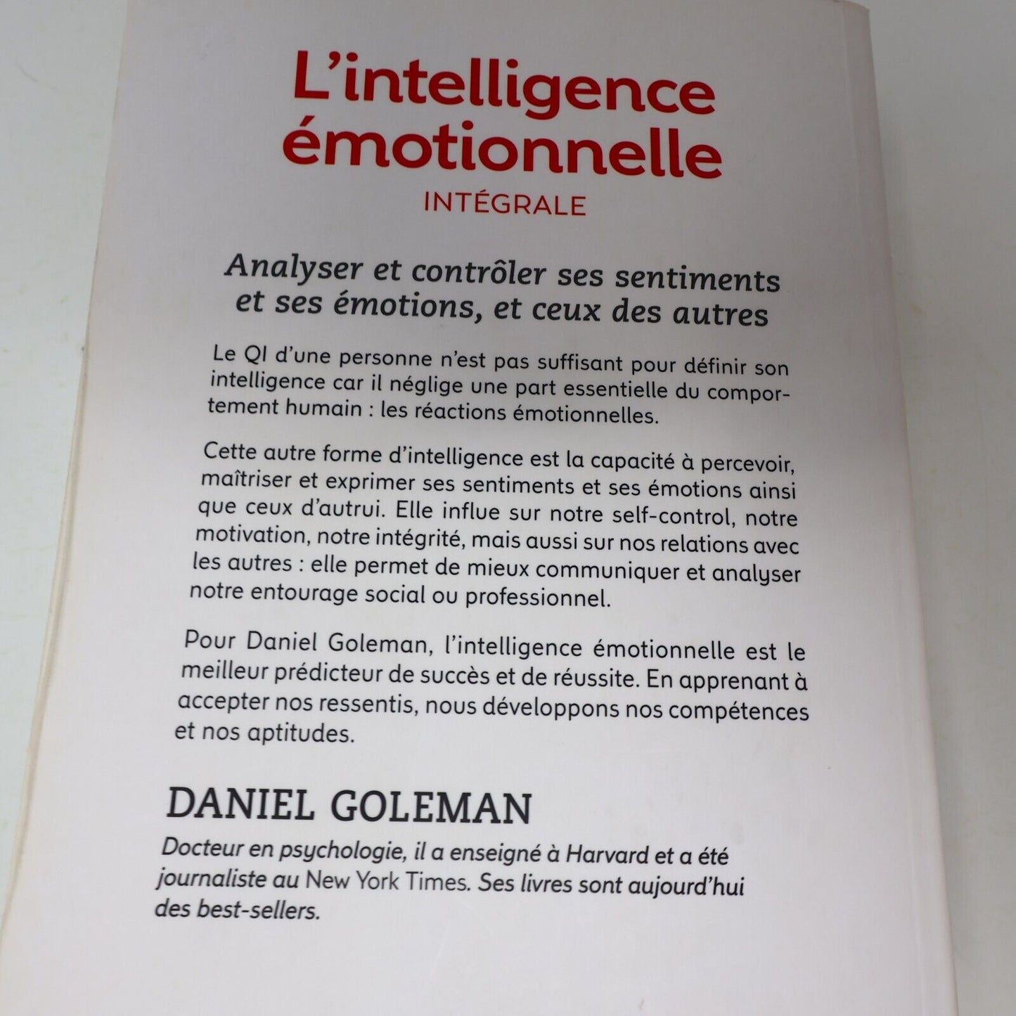 2014 L'Intelligence Émotionnelle Intégrale Daniel Goleman Psychologie Relations