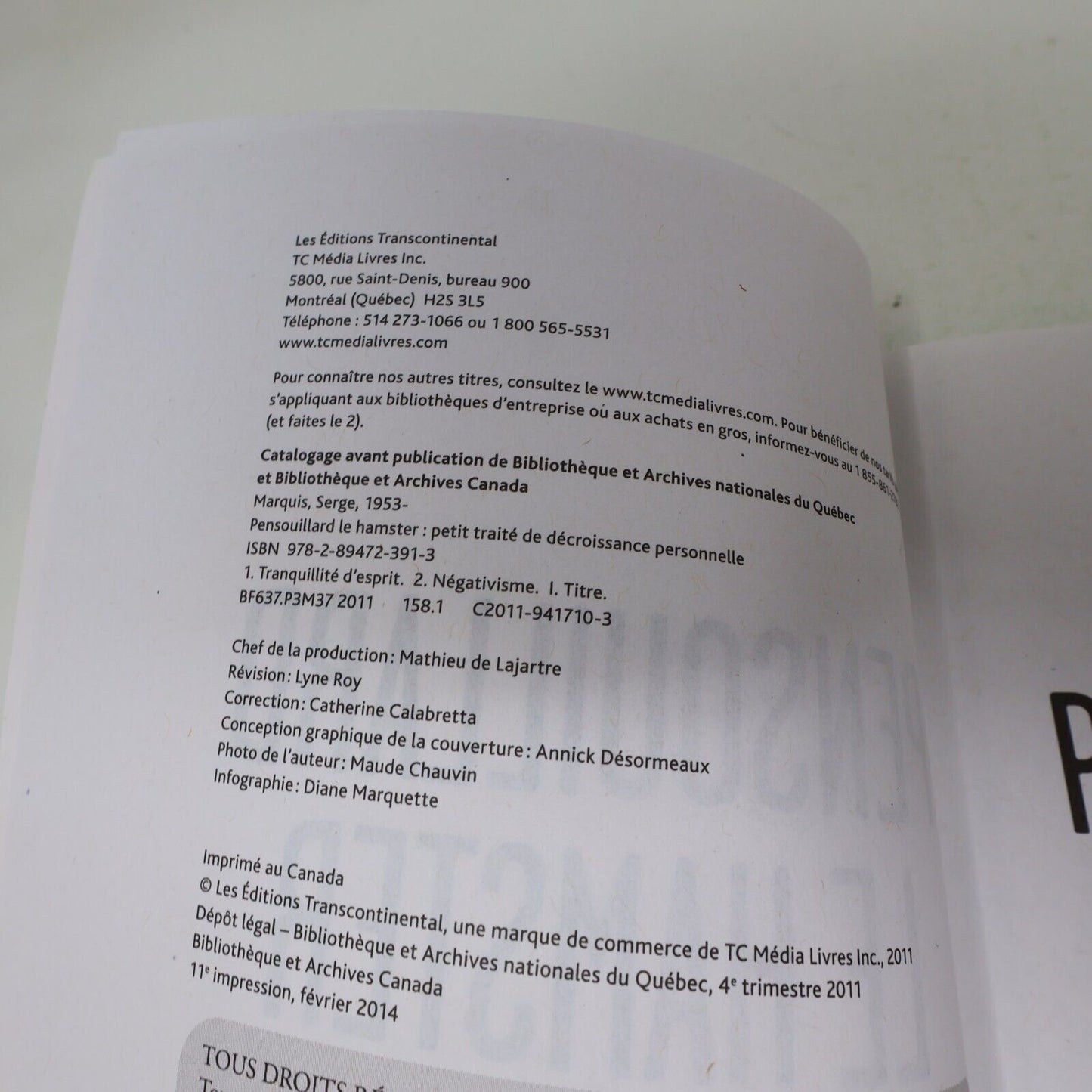 2011 Pensouillard le Hamster Dr Serge Marquis Croissance Personnelle Psychologie