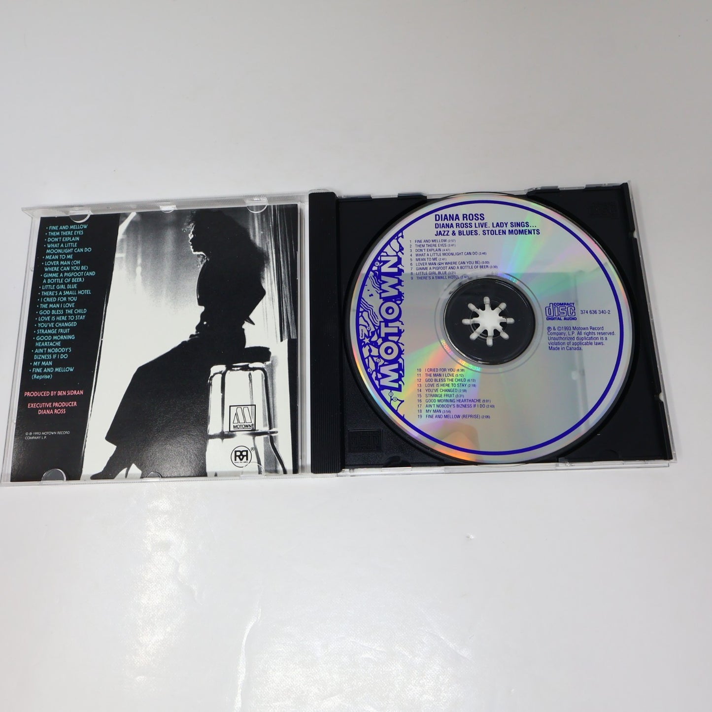 Diana Ross Live Stolen Moments The Lady Sings... Jazz And Blues CD Motown 1993