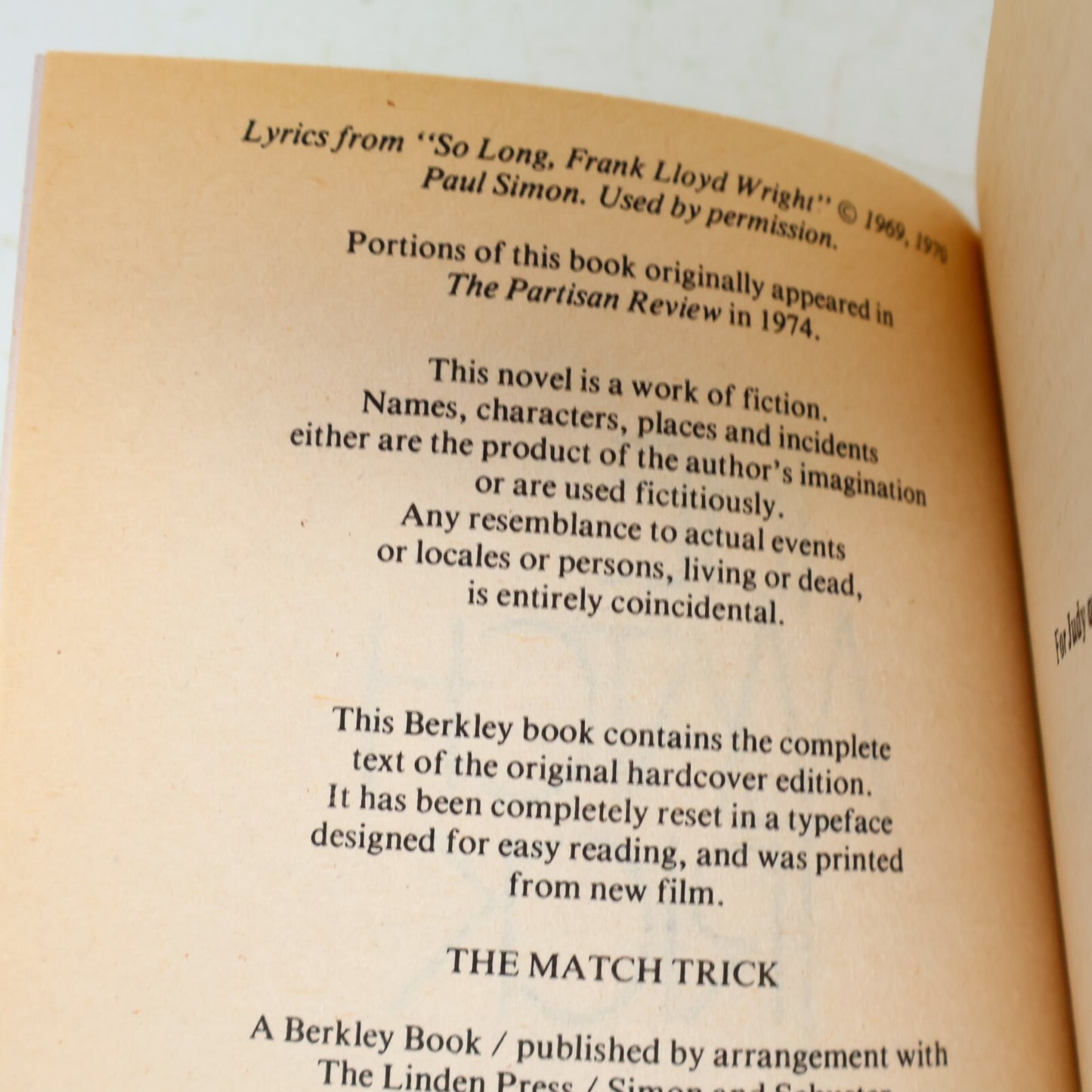 1984 The Match Trick Don Zacharia Berkley Eroticism Humor Paperback Book 80s PB
