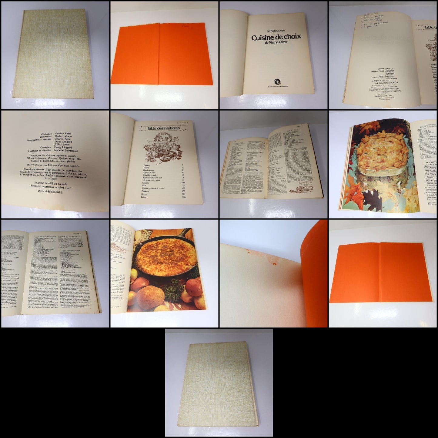 Margo Oliver Lot 4 Livres La Bonne Cuisine/Cuisine de Choix Recettes HC Français