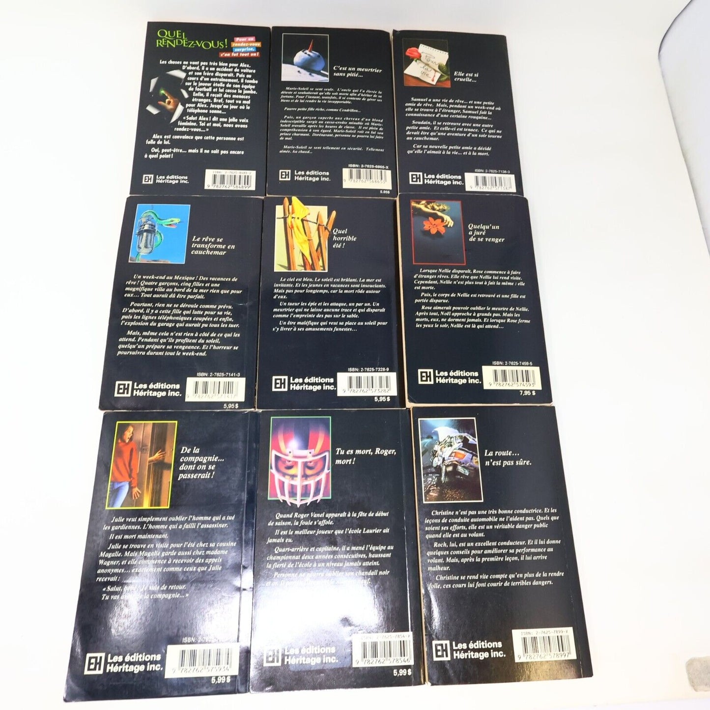 Lot 9 Livres Frissons Stine/Lerangis/Pike EH Français French La Gardienne Ados