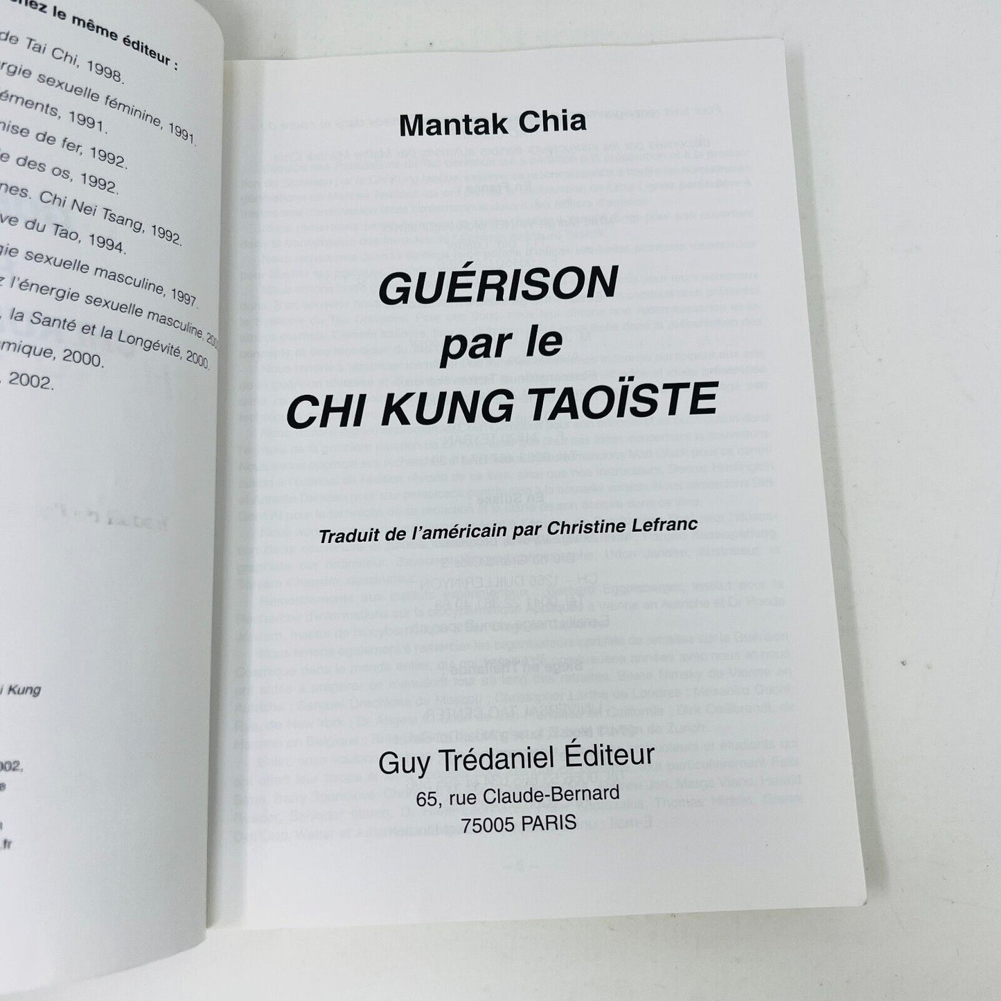 2002 Guérison par le Chi Kung Taoïste de Mantak Chia Français/French Trédaniel