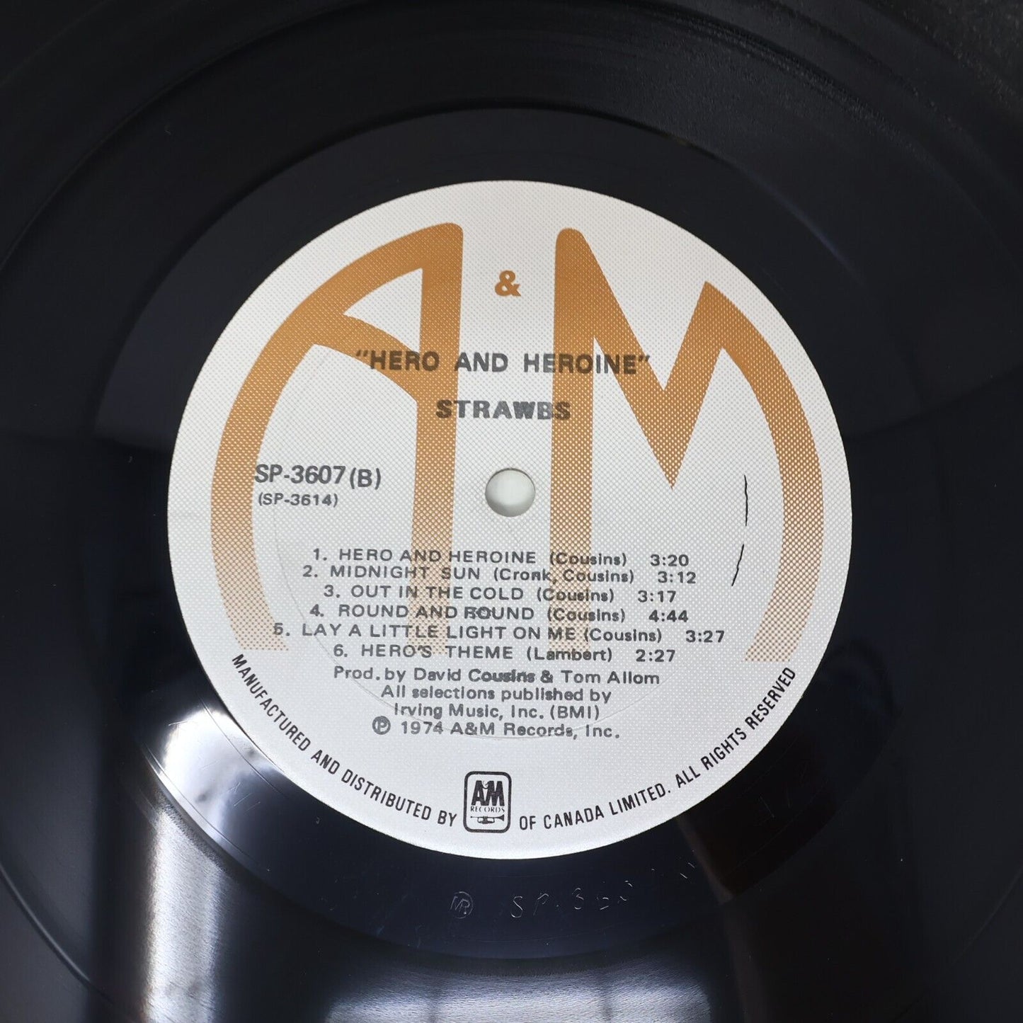 Strawbs Hero And Heroine LP Record Vinyl 1974 Canada A&M Records SP-3607 1970s