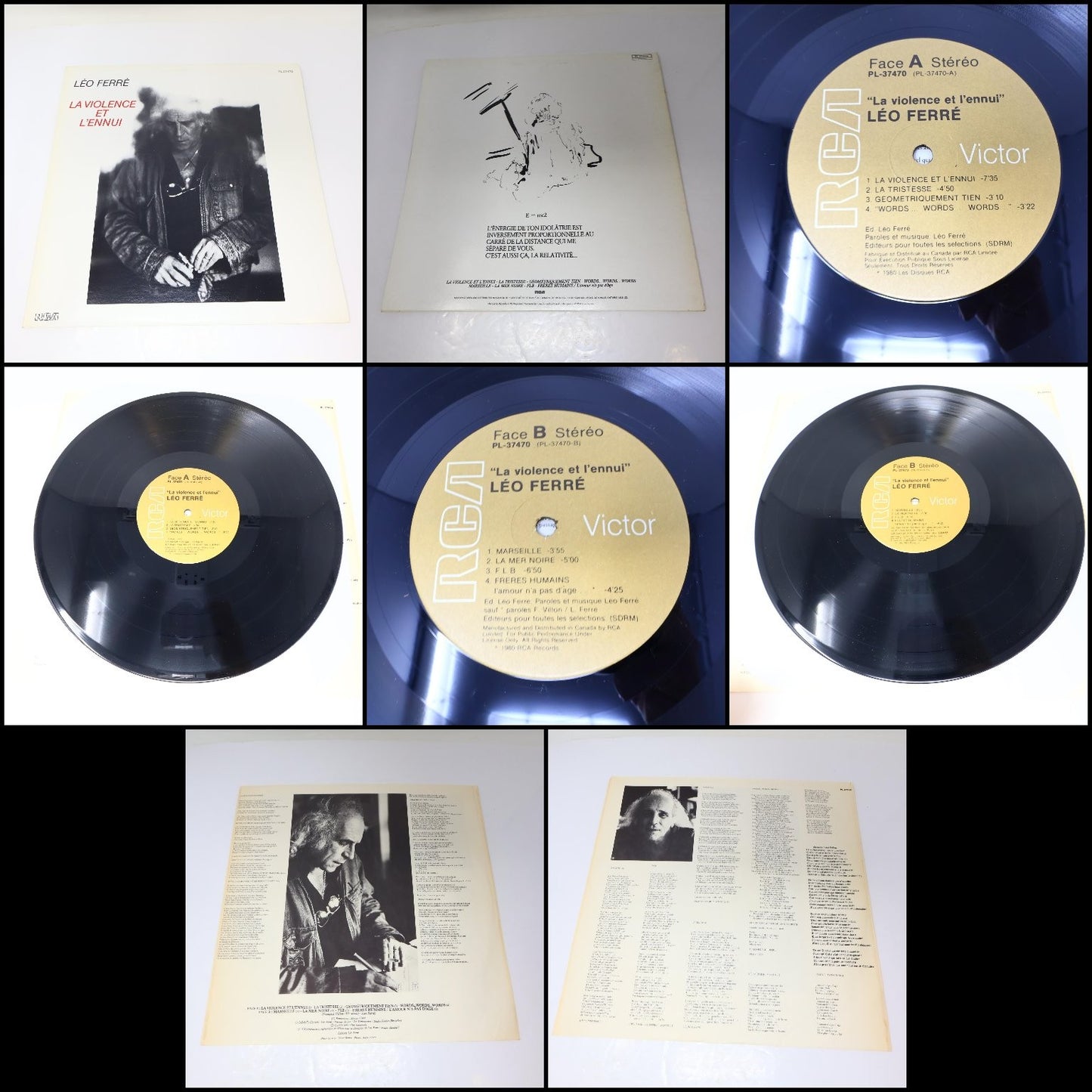 Léo Ferré Lot 10 Disques LP Record Amour Anarchie #1-2/Ludwig/Je Te Donne/Frime
