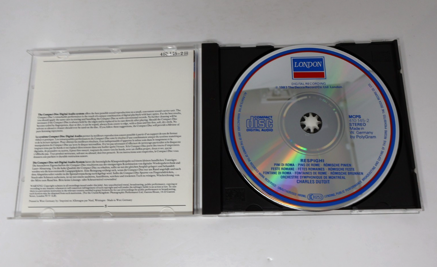 Respighi Charles Dutoit/OSM CD Pines Of Rome/Fountains Of Rome/Feste Romane 1983