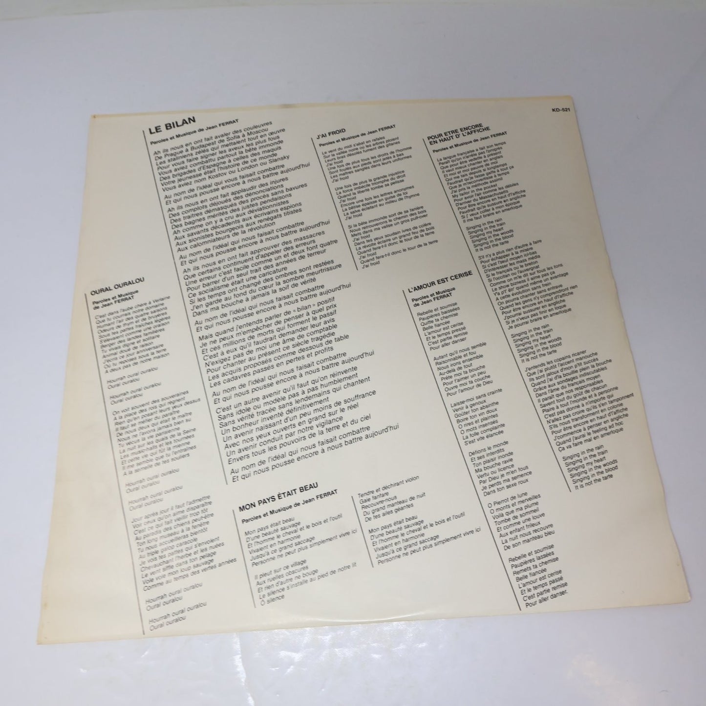 Jean Ferrat Lot 2 Disques Chante En Multiphonie Stéréo/Ferrat LP Record Français