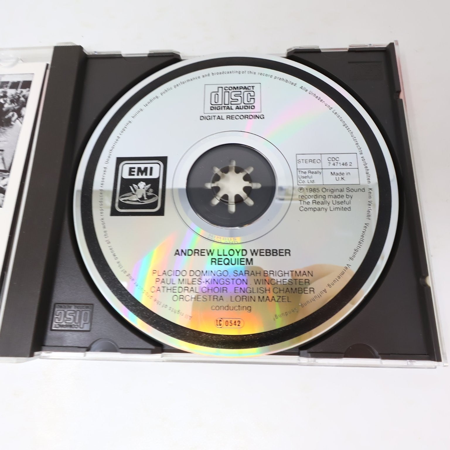 Andrew Lloyd Webber Requiem CD 1985 EMI Classical Lorin Maazel Placido Domingo