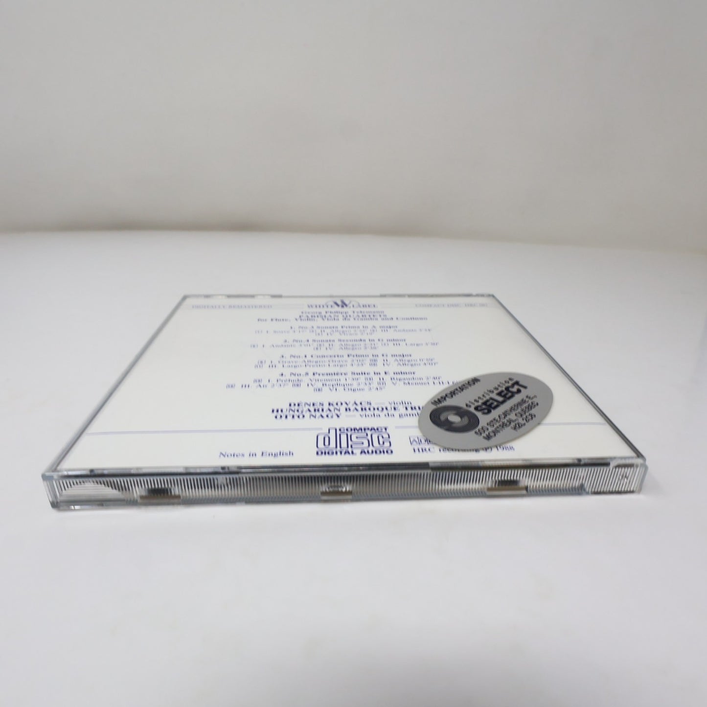 Telemann Parisian Quartets for Flute/Violin/Viola/Continuo CD Kovács/Ottó Nagy