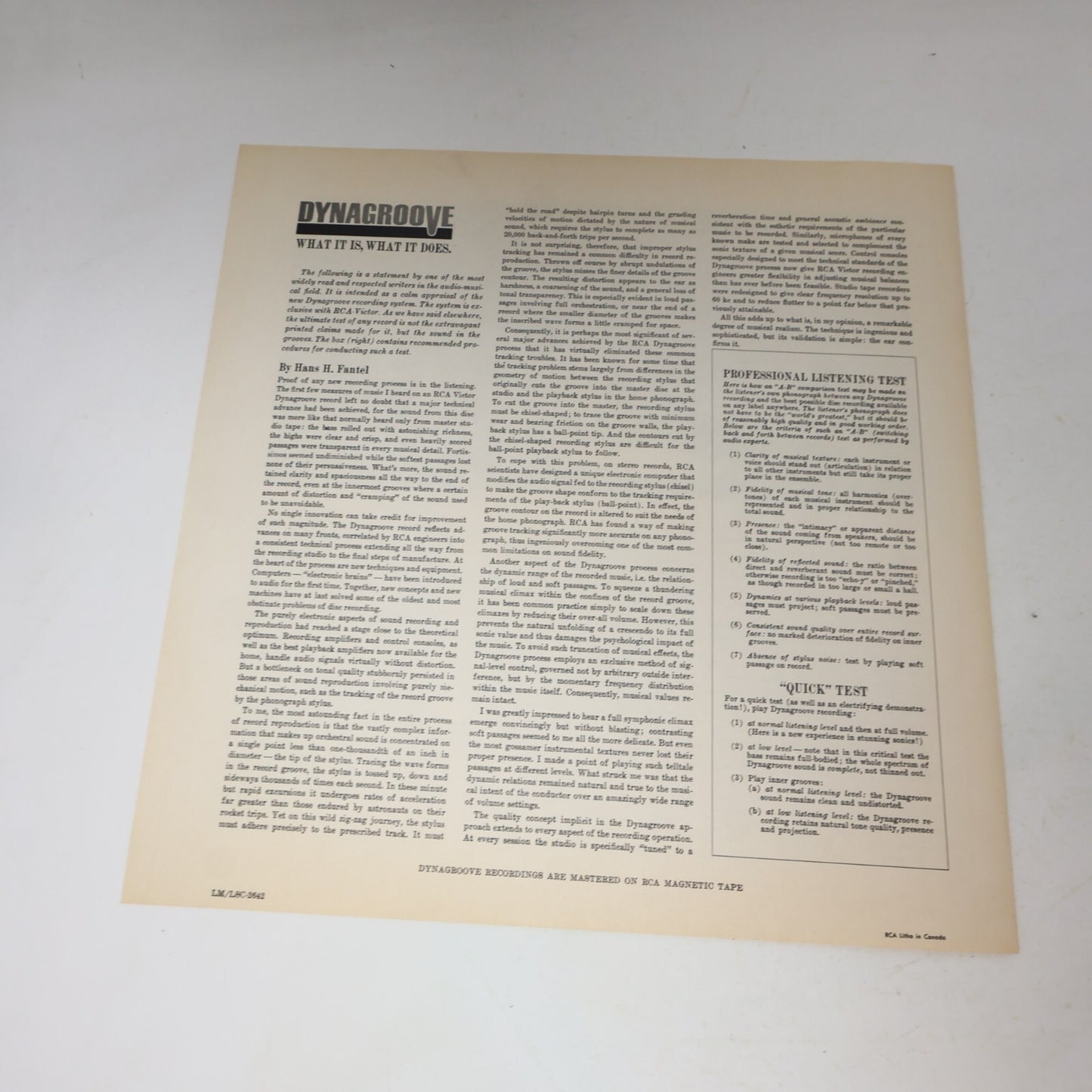 Mahler Boston Symphony Orchestra Erich Leinsdorf Symphony 1 Record LM-2642 Mono