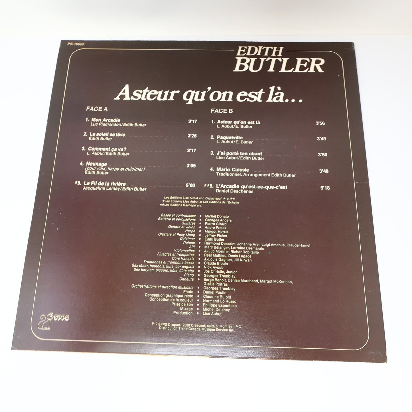 Edith Butler Lot 2 Disques LP Record Vinyl L'Espoir/Asteur Qu'on est Là....