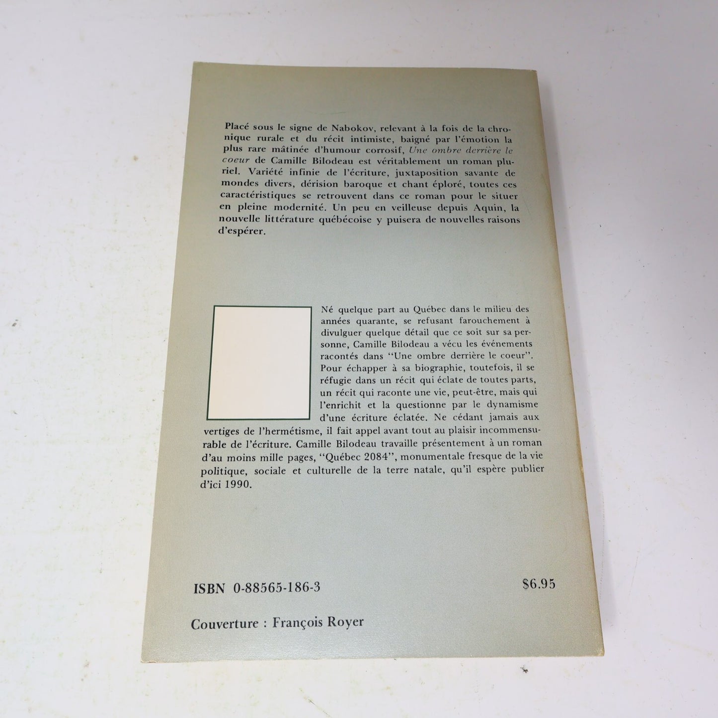 1979 Une Ombre Derrière le Cœur Roman-Pluriel Camille Bilodeau Contre-Culture PB