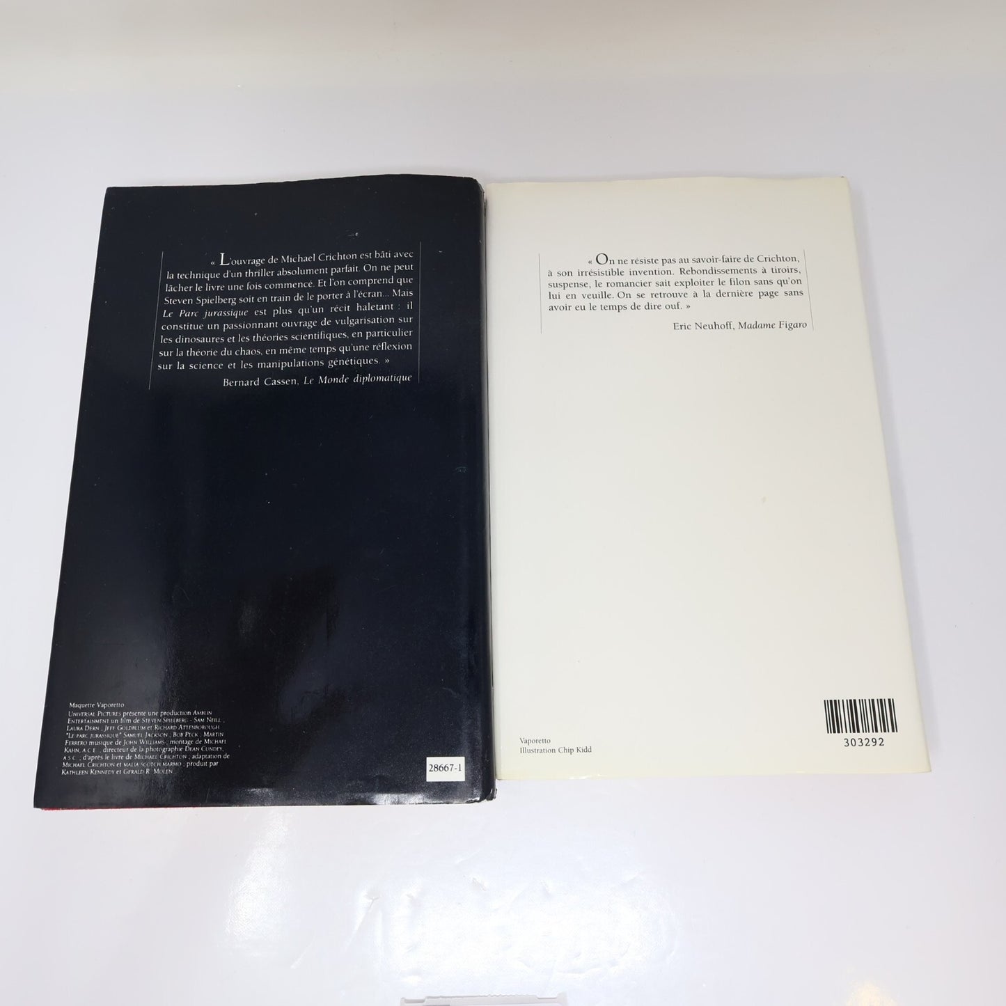 Le Parc Jurassique/Le Monde Perdu Lot 2 Livres Michael Crichton 1993/1997 HC BCE