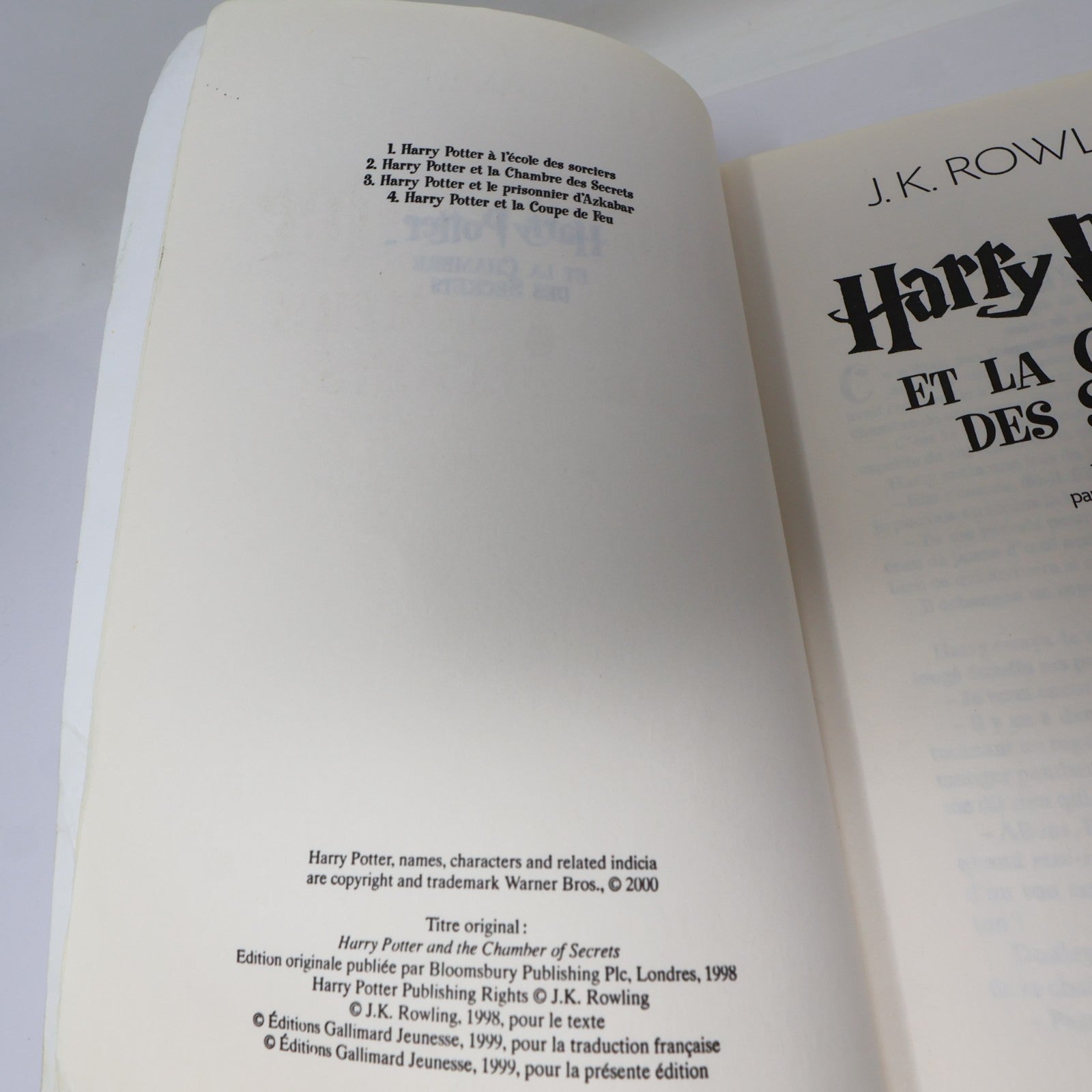 Harry Potter et la Chambre des Secrets J.K. Rowling 2005 PB Grand Format Livre