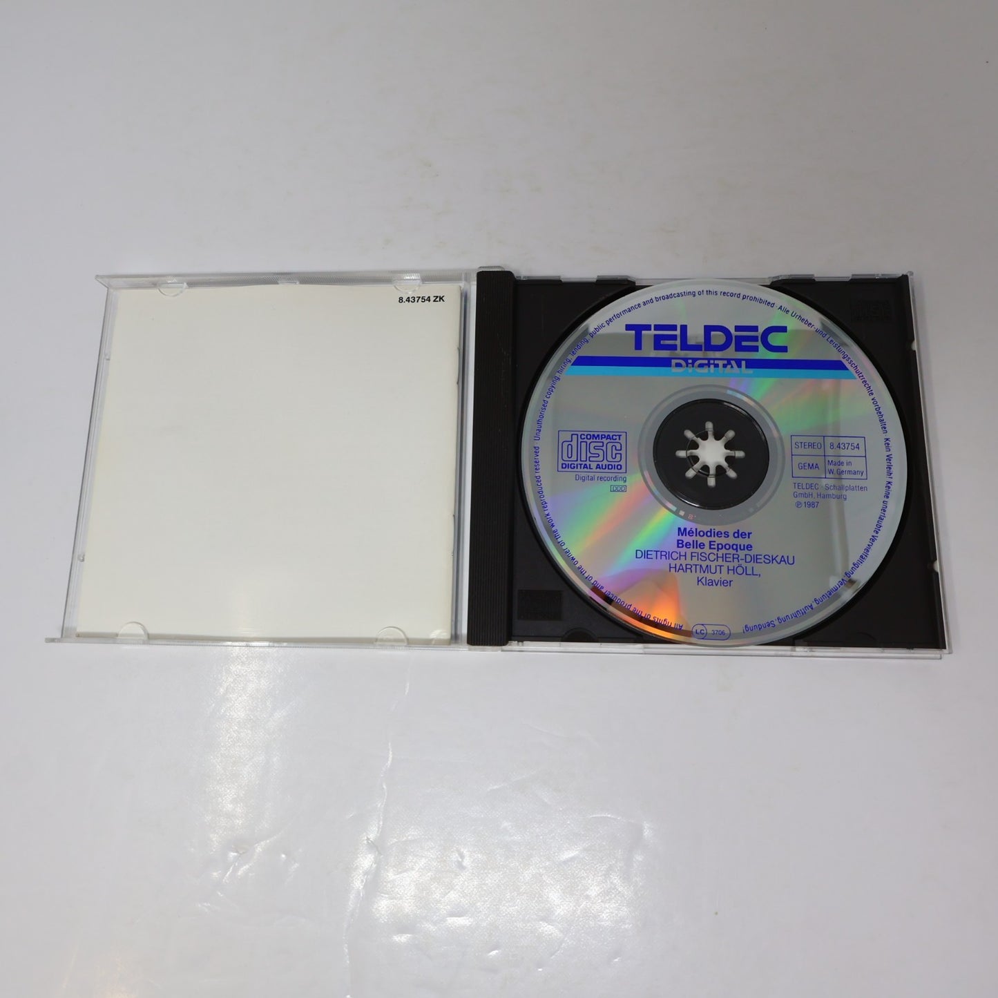Dietrich Fischer-Dieskau/Hartmut Höll CD Mélodies de la Belle Époque Teldec 1987