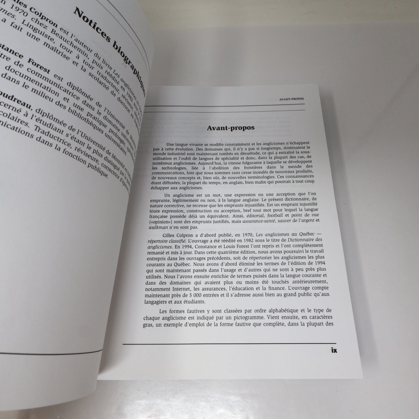 Le Colpron le Dictionnaire des Anglicismes Forest/Boudreau 1998 HC Français 90s