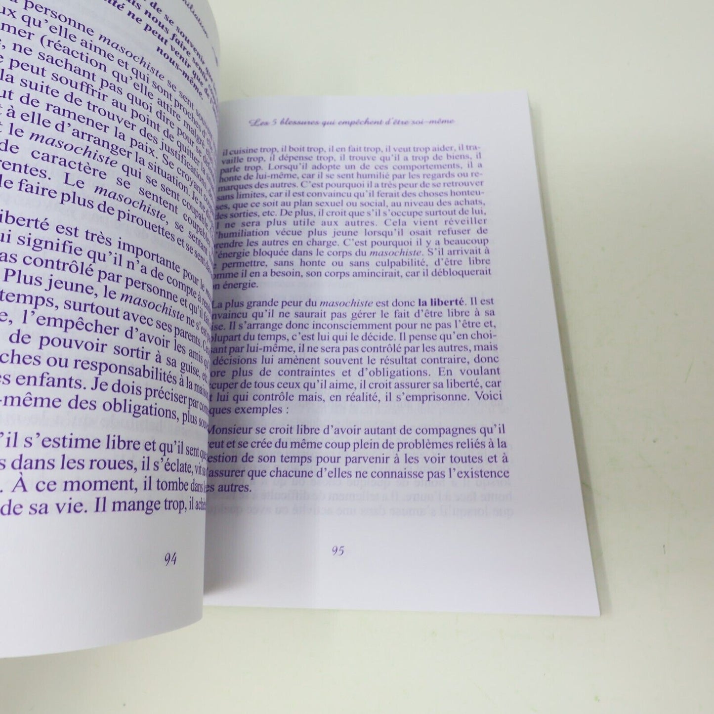 2000 Les 5 Blessures qui Empêchent d'Être Soi-Même Lise Bourbeau Français Livre