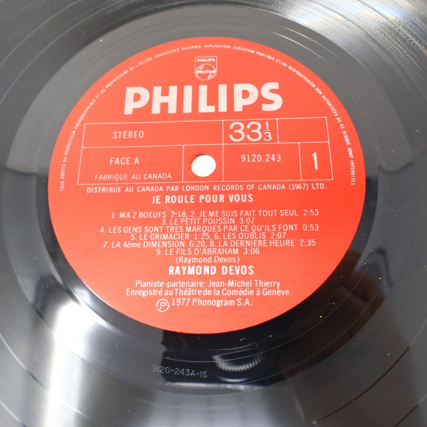 Raymond Devos Je Roule Pour Vous LP Record 1977 Philips French Humor 9120 243