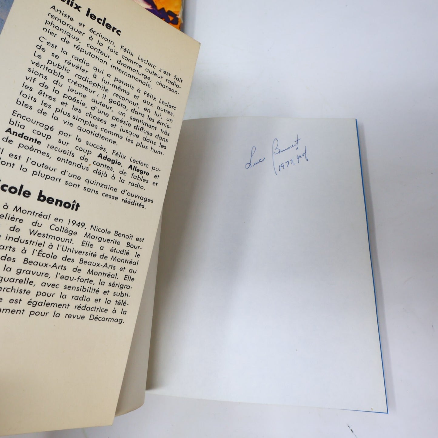 Félix Leclerc Lot 8 Livres Andante/Adagio/Allegro/Rêves à Vendre Roman Poésie PB