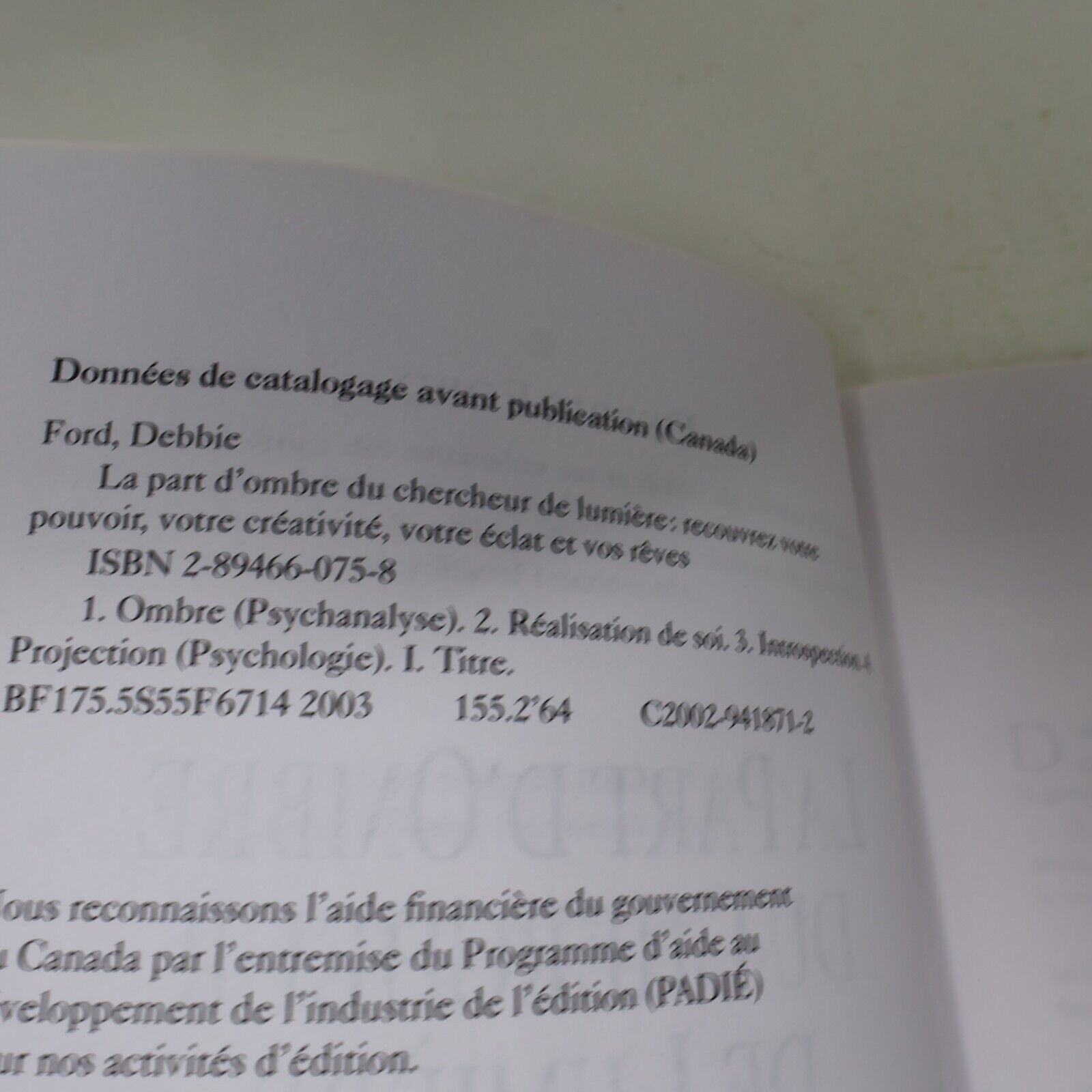 2003 La Part d'Ombre du Chercheur de Lumière Debbie Ford Croissance Personnelle