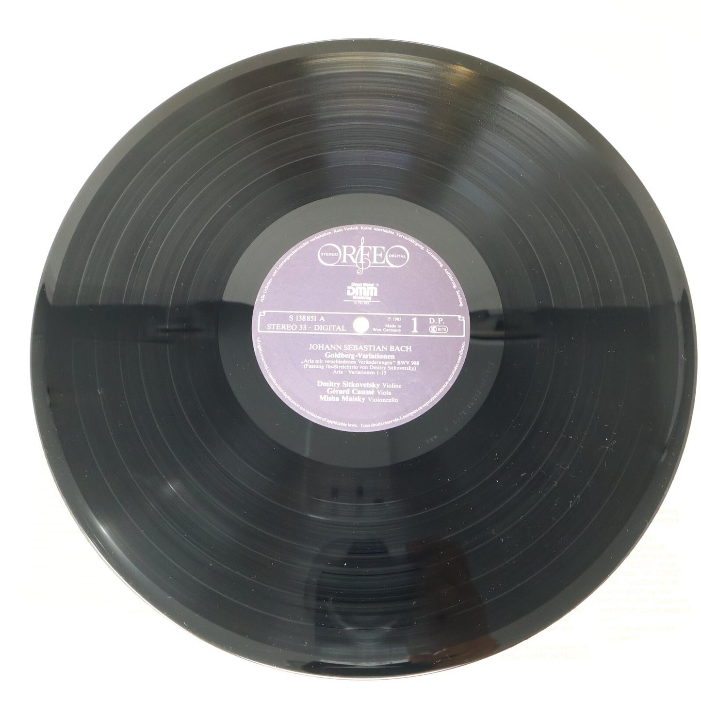 Bach Goldberg Variationen Sitkovetsky/Caussé/Maisky Orfeo Record Vinyl S 138 851