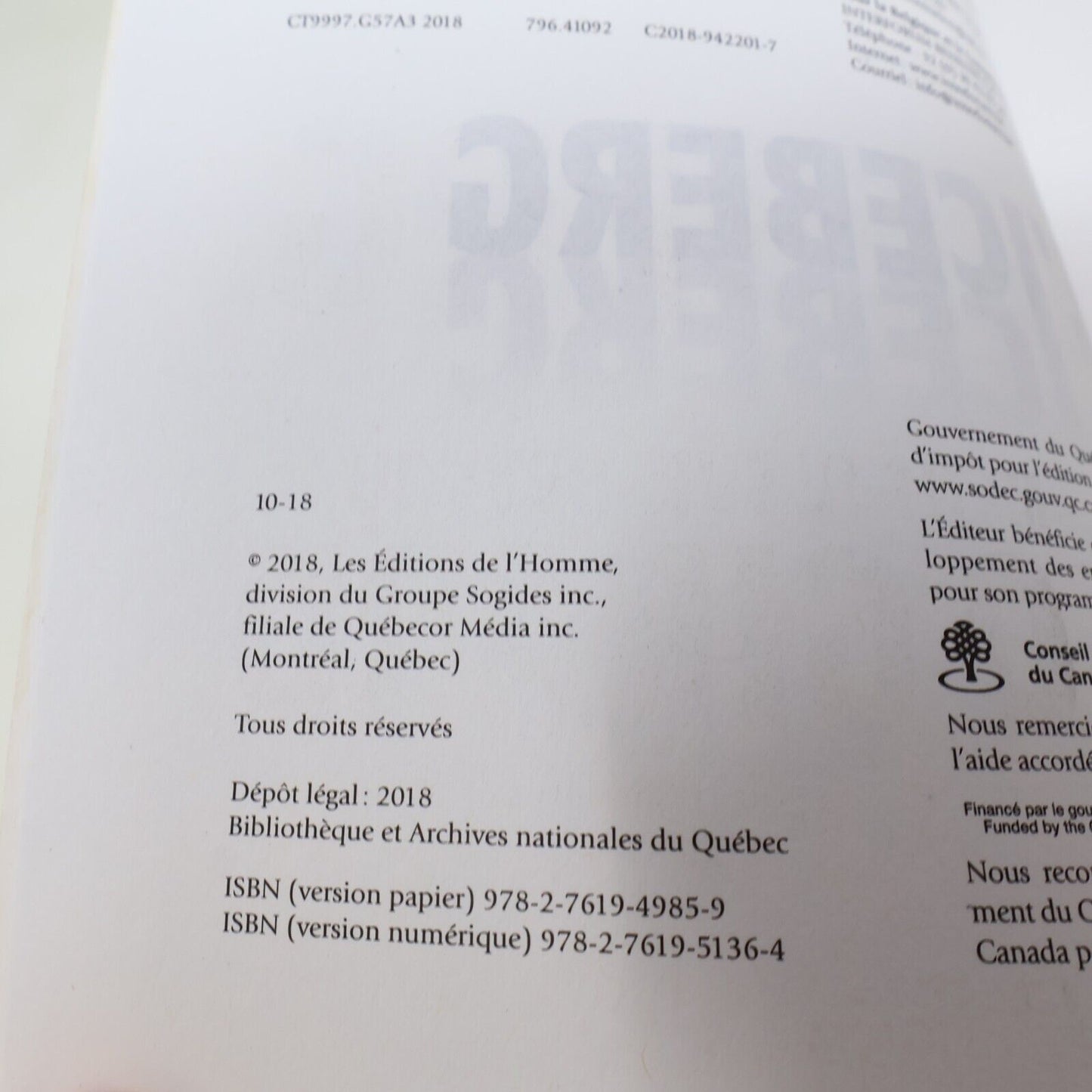 2018 L'Iceberg ou Comment Je Suis Devenu Hugo Girard Sonia Sarfati De L'homme PB