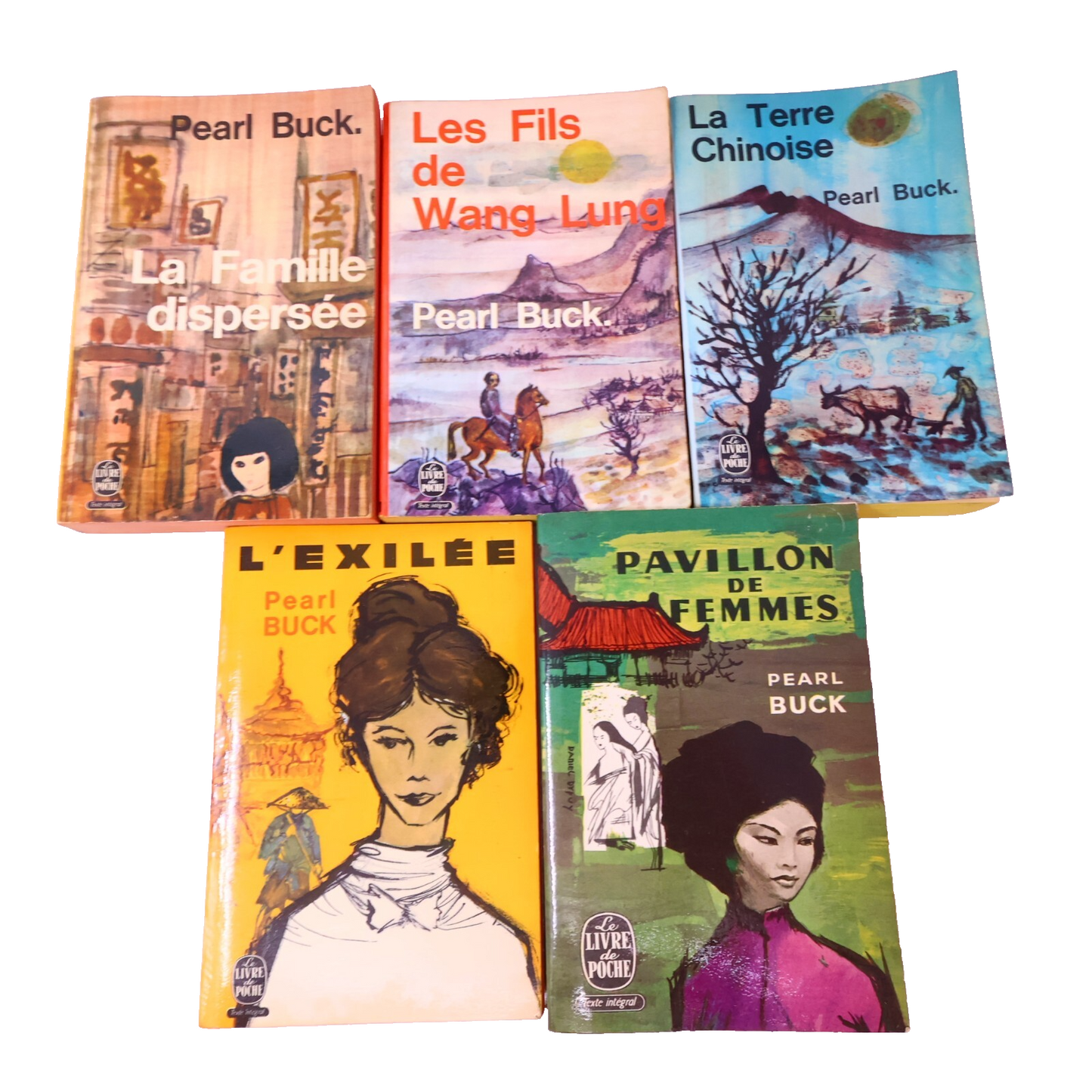 Pearl Buck Lot 5 Livres Poche Famille Dispersée/Fls de Wang Lung/L'Exilée French