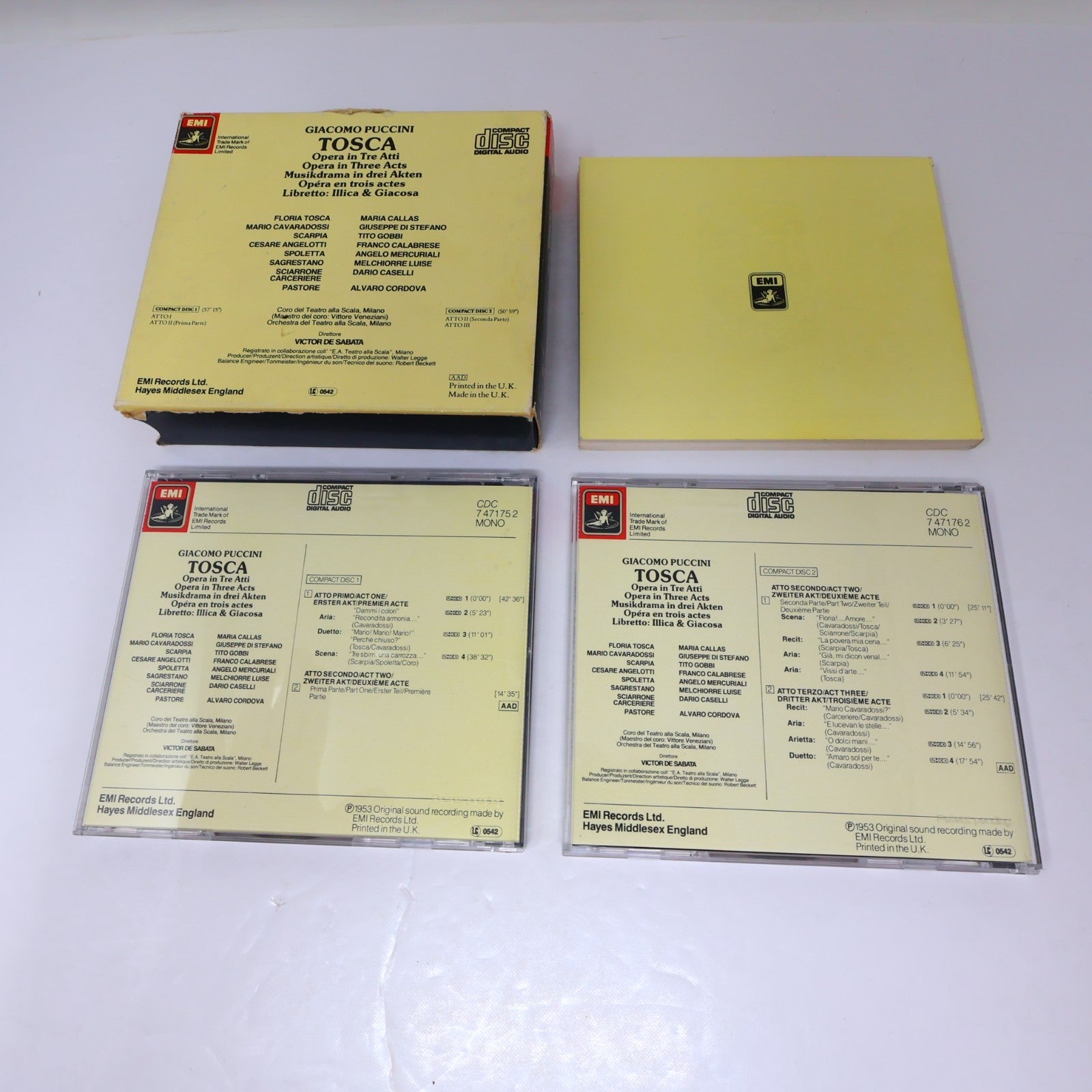 Tosca CD Giacomo Puccini/Maria Callas/Giuseppe Di Stefano/Tito Gobbi EMI Opera