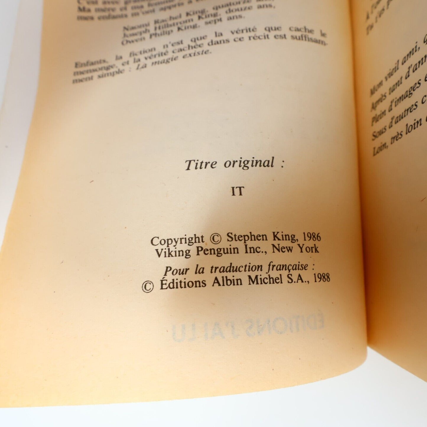 Lot 3 Livres Ça #1-3 de Stephen King It J'ai Lu Série Complète Français Vintage