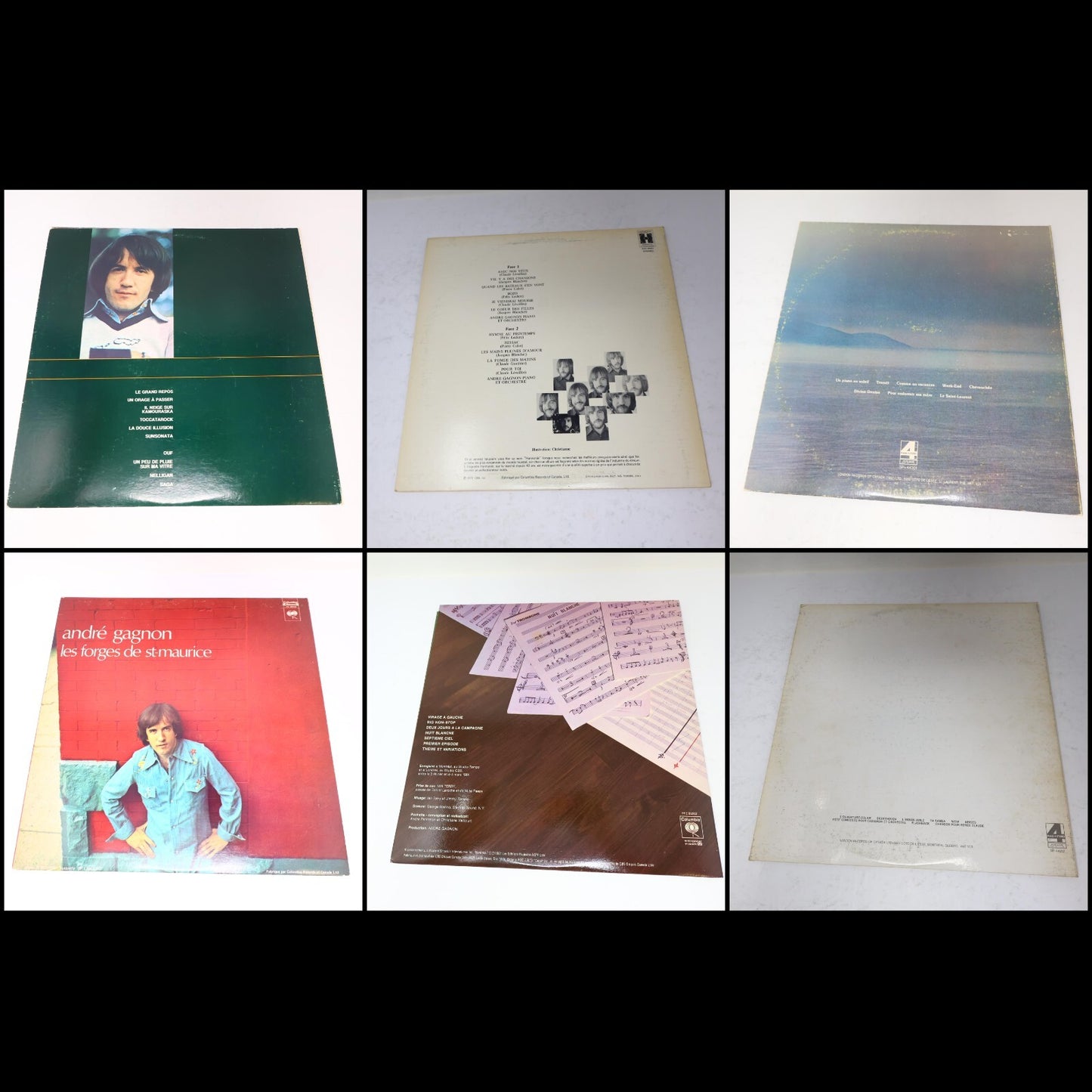 André Gagnon Lot 6 Disques Neiges/Projection/Saint-Laurent/Encore/Saga Record LP