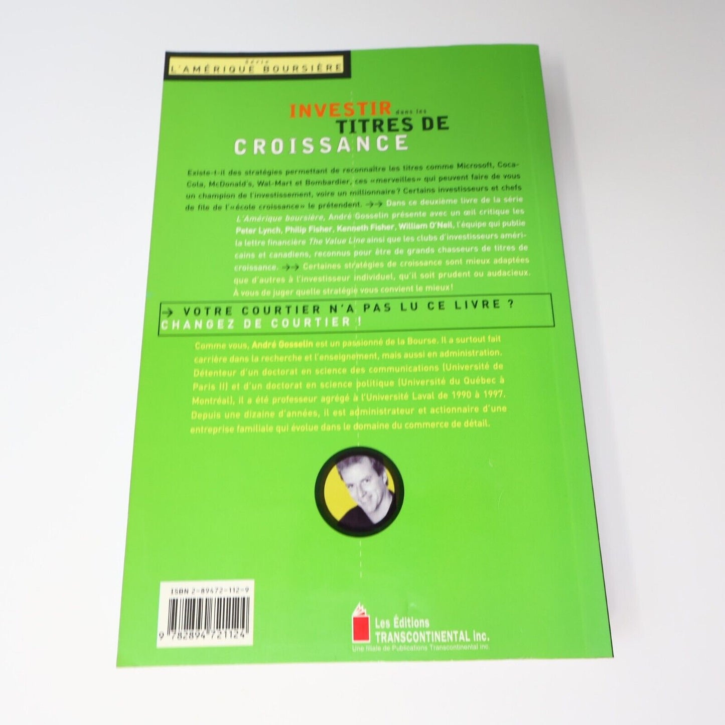 1999 L'Amérique Boursière #2 Investir dans les Titres de Croissance Bourse Livre