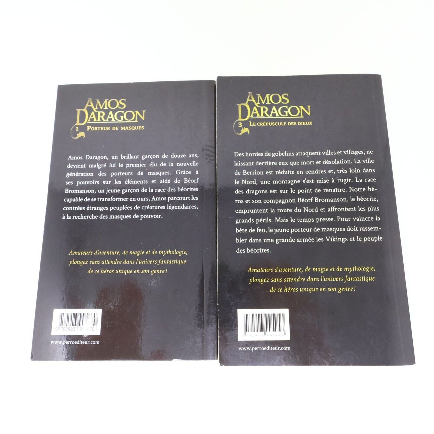 Lot 2 Livres Amos Daragon #1, 3 Bryan Perro Perro Éditeur Fantastique Français