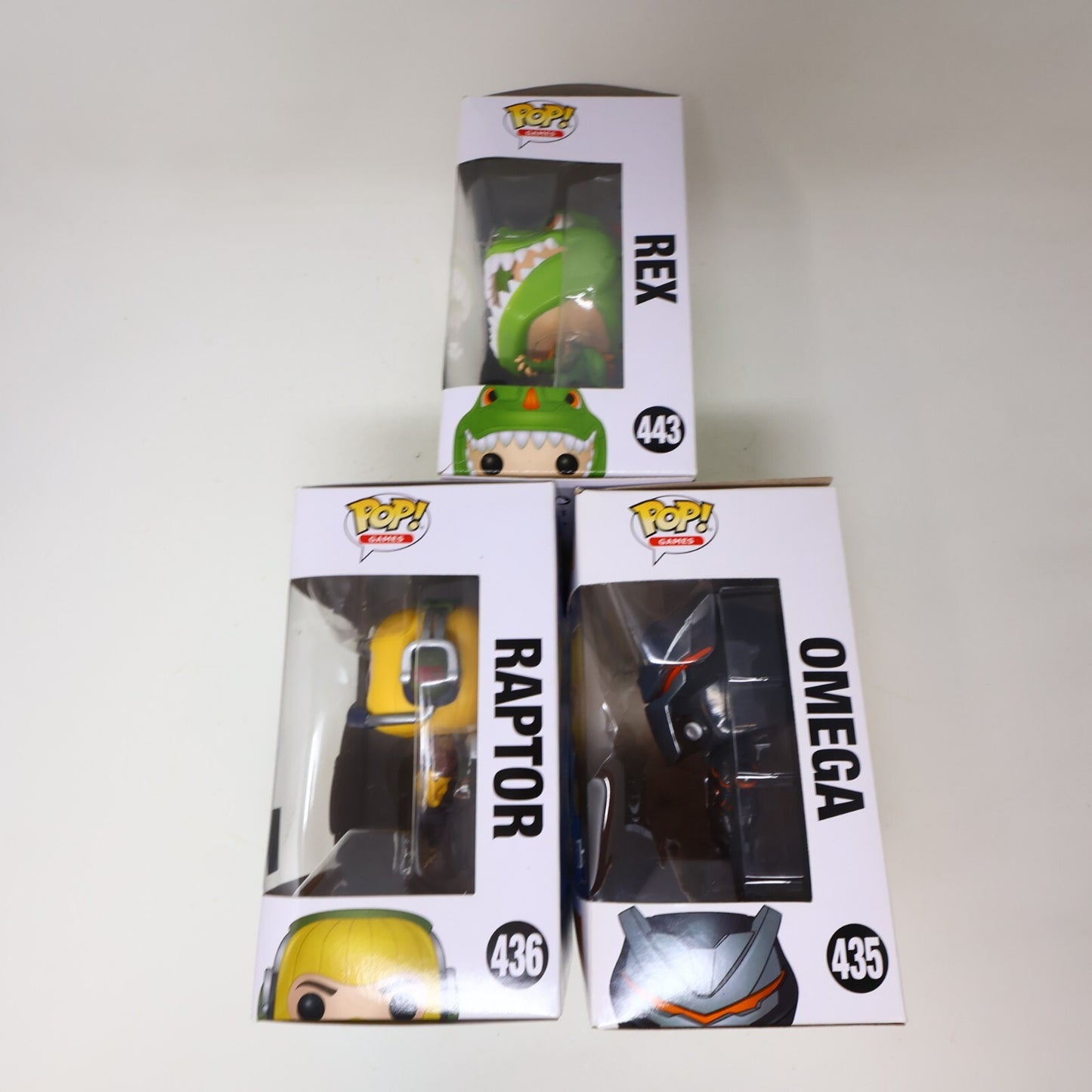 Fortnite 3 Funko Pop! Figure Lot Raptor/Rex/Omega 435 436 443 Damaged Boxes