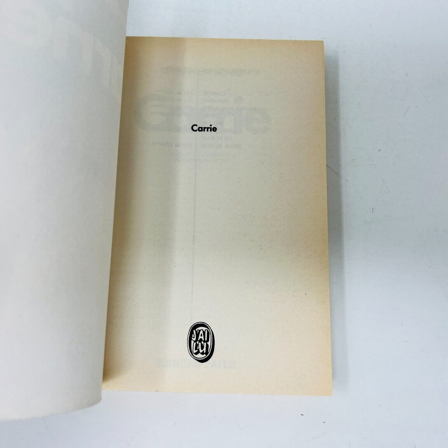 1986 Carrie de Stephen King J'ai Lu Épouvante Horreur Français/French Paperback