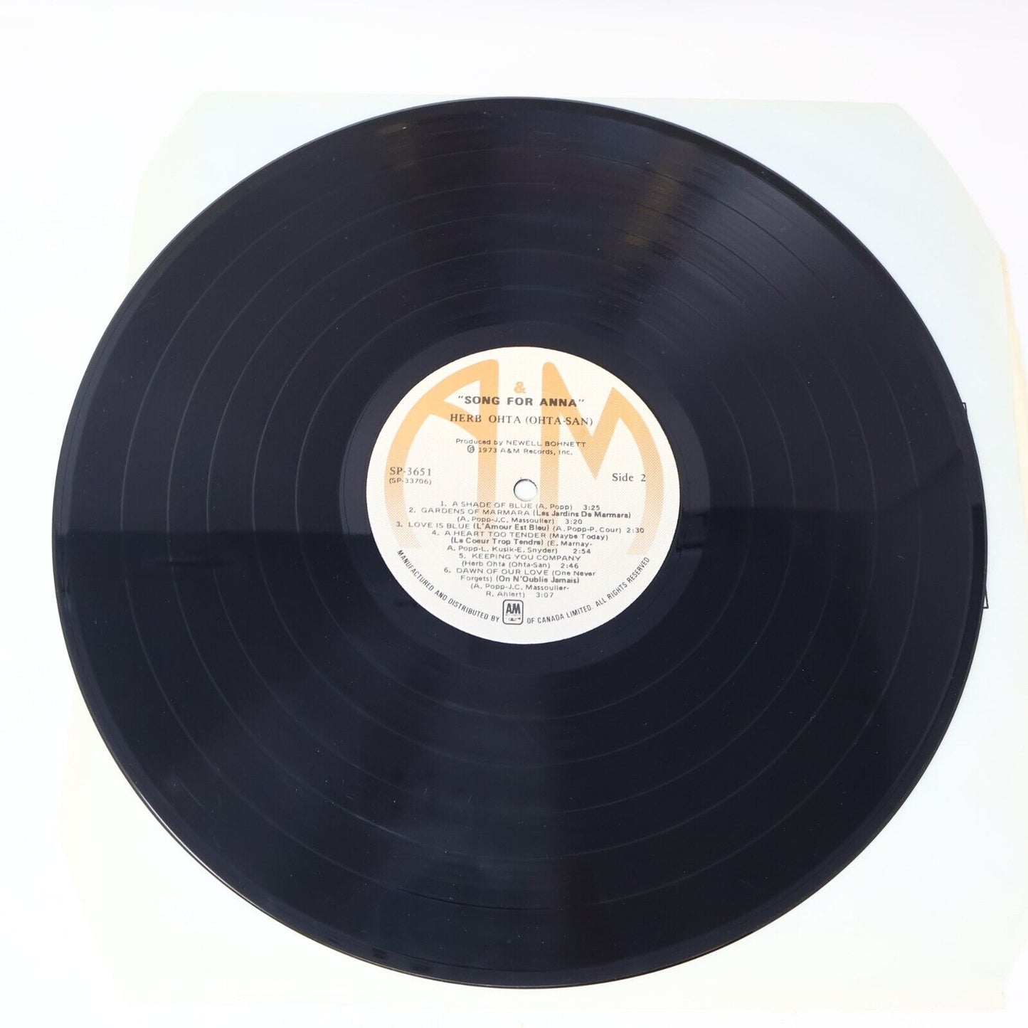 Herb Ohta Song For Anna LP Record Vinyl 1973 Canada A&M Records SP-3651 1970s