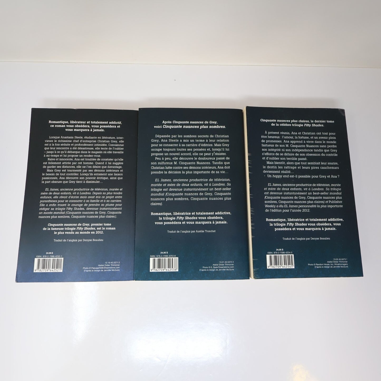 Cinquante Nuances de Grey/Plus Sombres/Plus Claires Lot 3 Livres E. L. James PB
