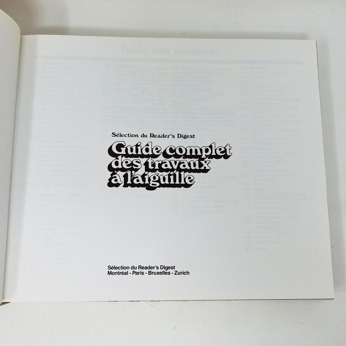 1981 Guide Complet des Travaux à l'Aiguille Couture Sélection du Reader's Digest