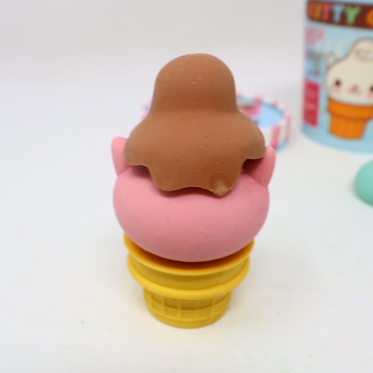Kitty Cones Erasers Series 1 Miyu Pink Ice Cream with Box 4 Toppings 1 Cone