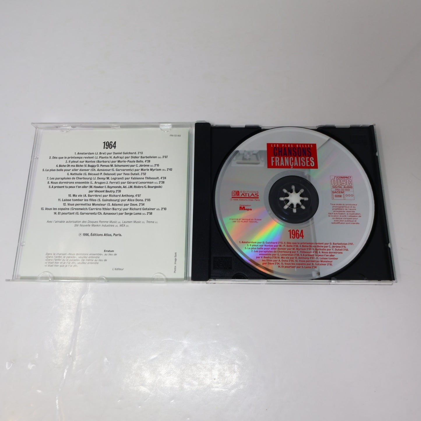 Les Plus Belles Chansons Françaises 1962-1963-1964 Lot 3 CD Lama/Adamo/Duteil