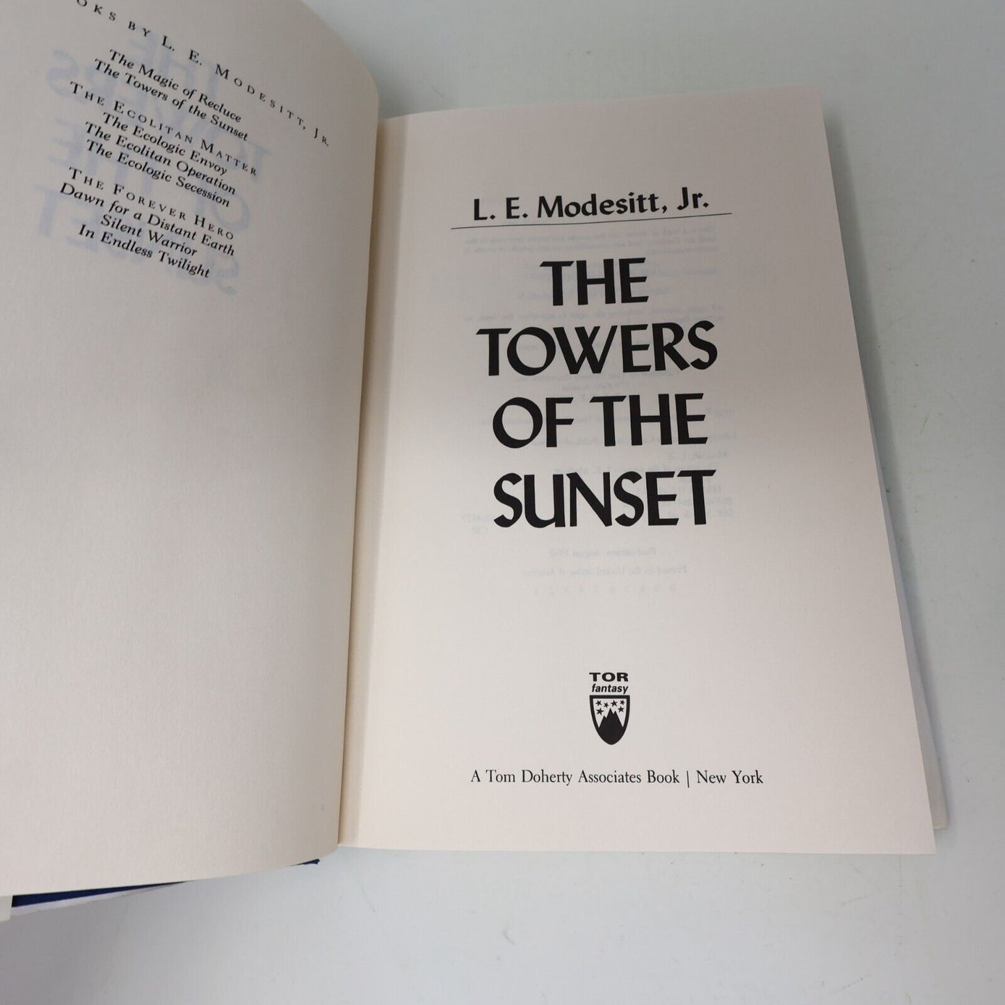 1992 The Towers of the Sunset L. E. Modesitt 1st Edition 1st Print TOR Hardcover