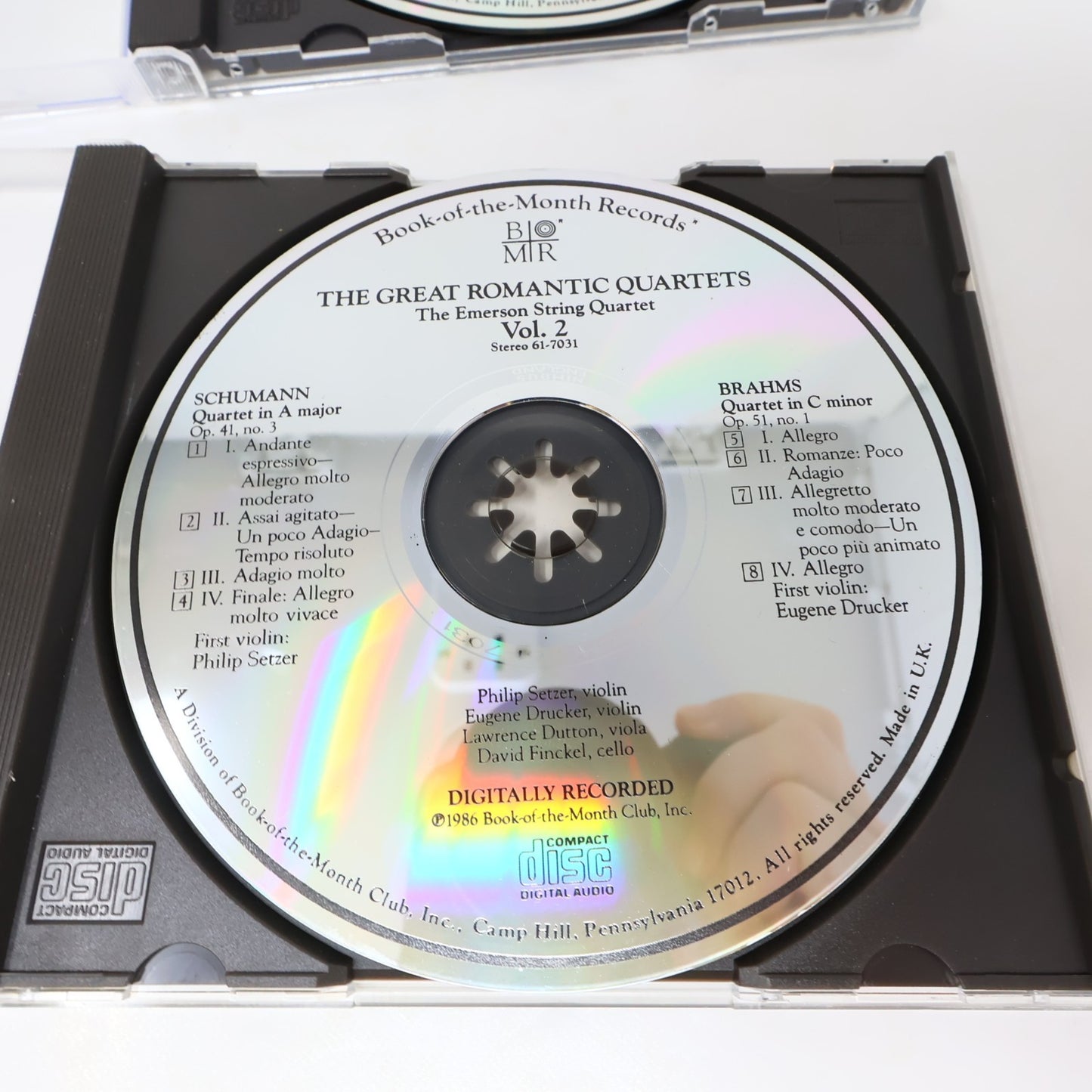 The Great Romantic Quartets #1-4 Book of The Month BMR 4 CD Lot Shumann/Brahms