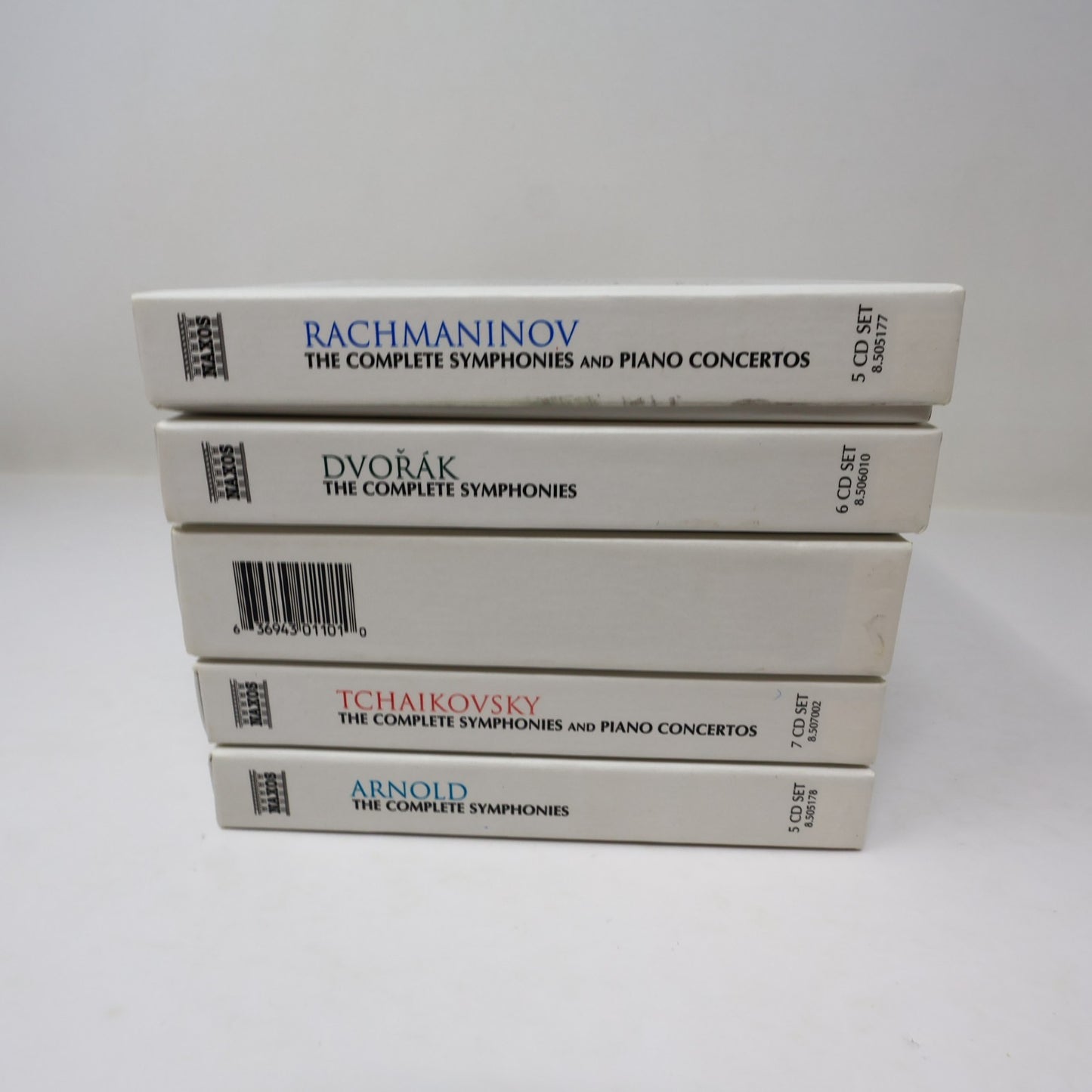 Naxos The Complete Symphonies 5 Box CD Lot Rachmaninov/Dvorak/Tchaikovsky/Arnold