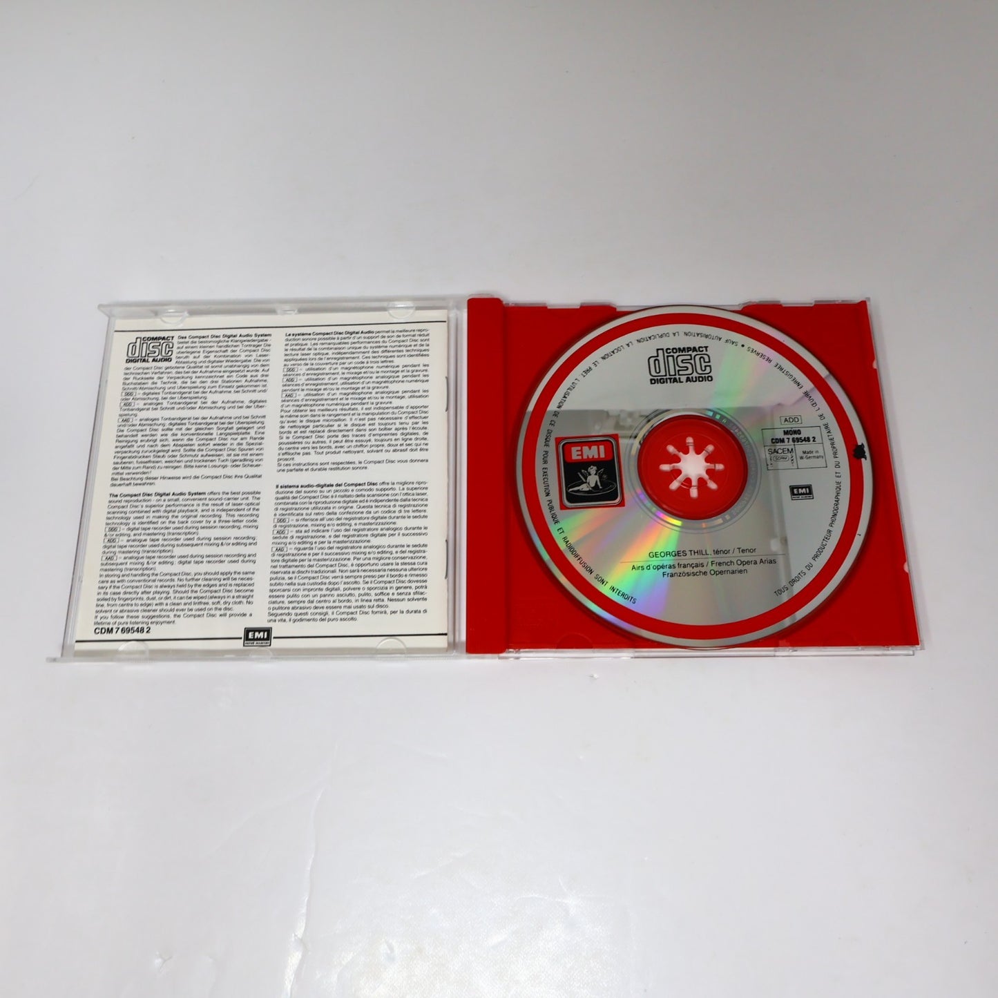 Georges Thill Airs D'Opéras Français/French Opera Arias CD Angel CDM 7 69548 2