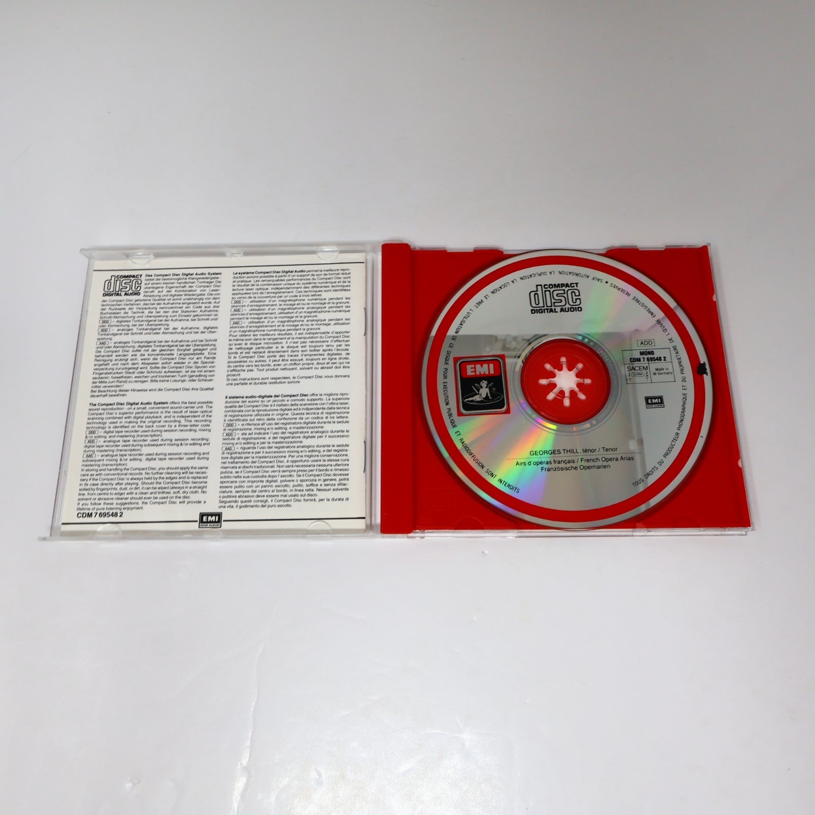 Georges Thill Airs D'Opéras Français/French Opera Arias CD Angel CDM 7 69548 2